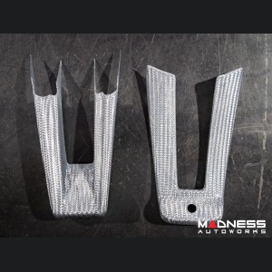 Alfa Romeo Stelvio Steering Wheel Trim - Carbon Fiber - Lower Trim Set - White Candy- QV Model